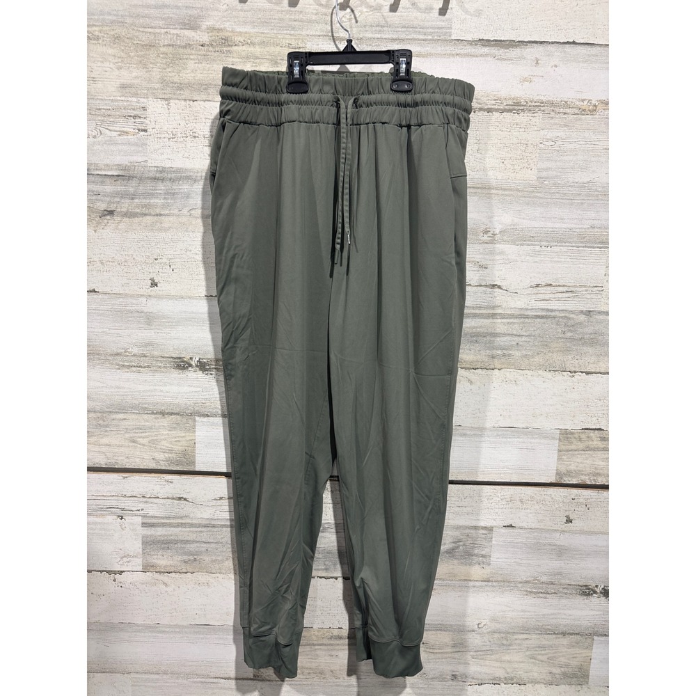Travel Jogger Women Large Green Stretch Athleisure Gorpcore EUC